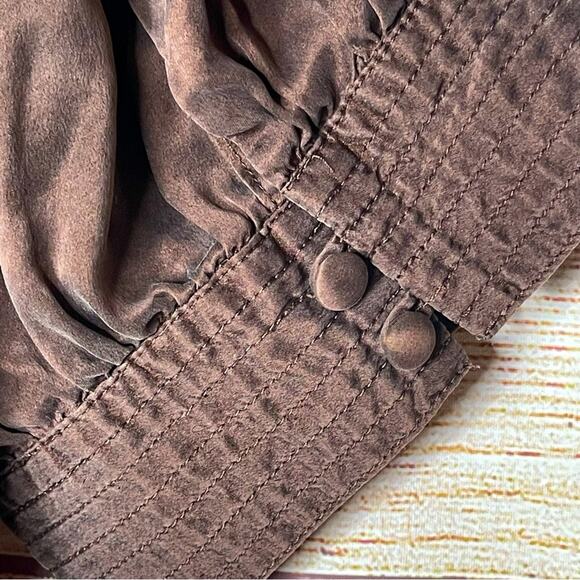 Lilly Pulitzer 100% Silk Blouse - Chocolate Brown - Picture 5 of 7